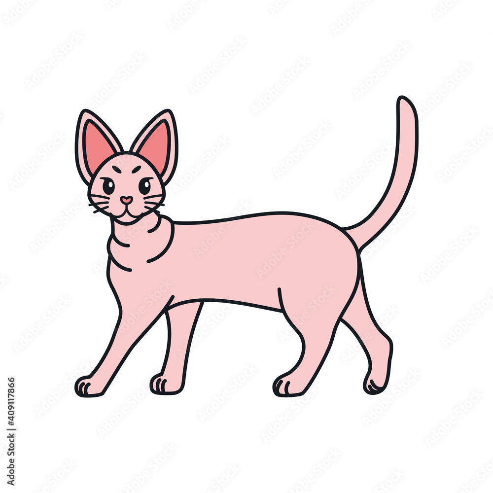 Isolated cartoon of a cat - Vector illustratrion