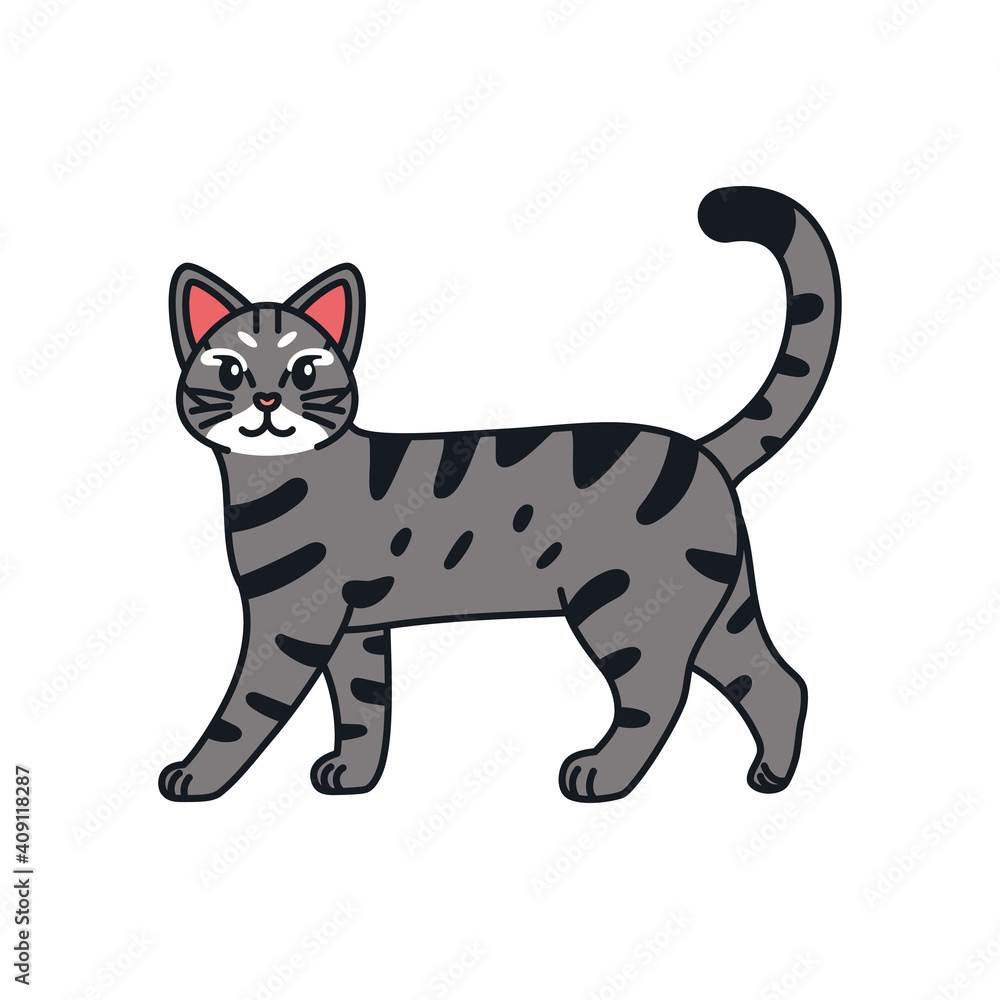 Isolated cartoon of a cat - Vector illustratrion Isolated cartoon of a cat - Vector illustratrion