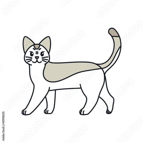 Isolated cartoon of a cat - Vector illustratrion