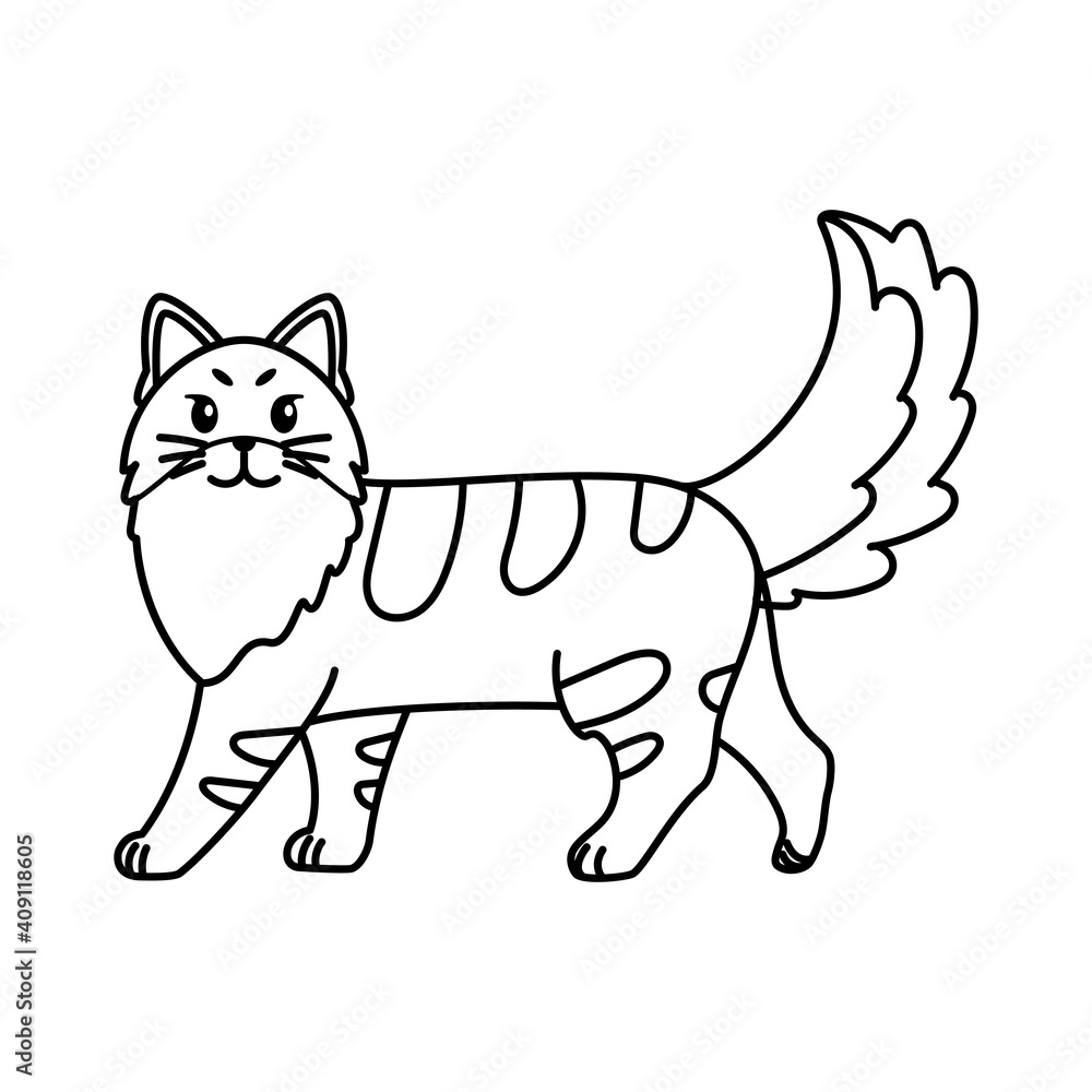 Isolated outline of a cat - Vector illustration Isolated outline of a cat - Vector illustration