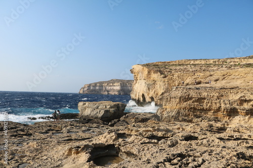 Steep coast of San Lawrenz, Gozo Malta