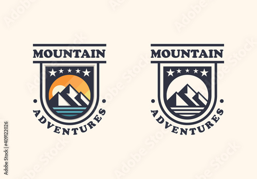 Badge Mountain Awesome Two Version Logo