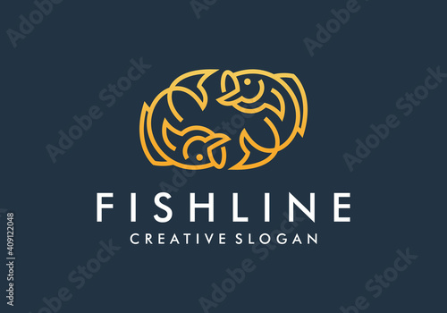 Awesome Fish Creative Minimalist Logo Design Template