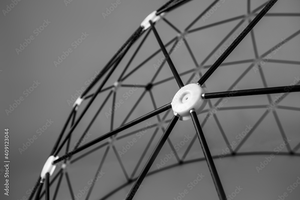 Geometric connecting parts of the frame. Abstract network concept background