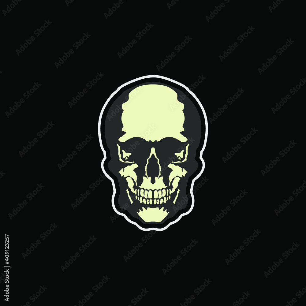 Vector Illustration of Skull, Isolated