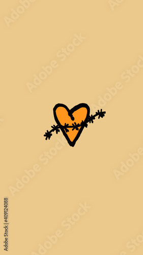 Illustration of Heart with Chain
