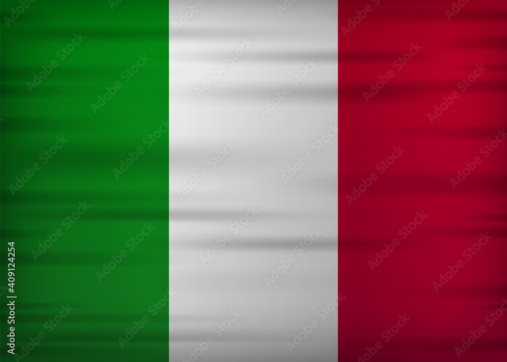Italian flag realistic flag. Made in Iralian. Vector illustration. Italian flag realistic flag. Made in Iralian. Vector illustration.