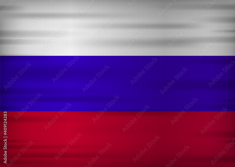 Fototapeta premium Russia flag realistic flag. Made in Russia. Vector illustration.