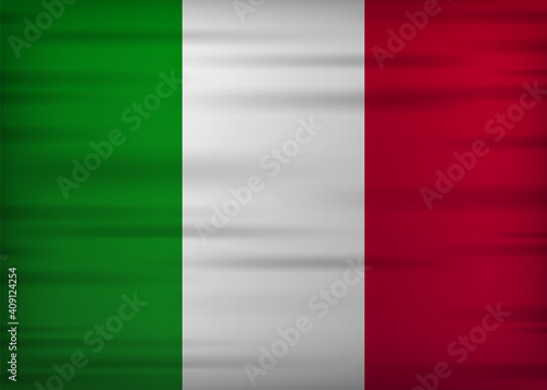 Italian flag realistic flag. Made in Iralian. Vector illustration.