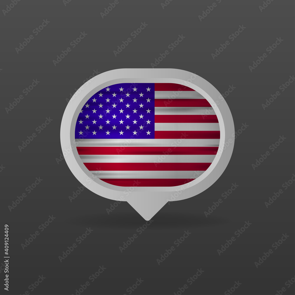 Unites State realistic flag. Made in Unites State. Vector illustration. Unites State realistic flag. Made in Unites State. Vector illustration.