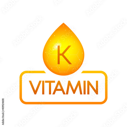Vitamin K drop banner izolated on white background. Vector illustration.