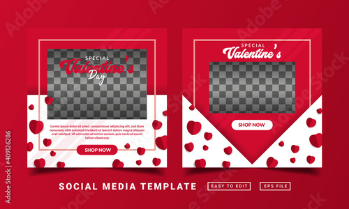 Flyer or social media post themed special valentine promo template