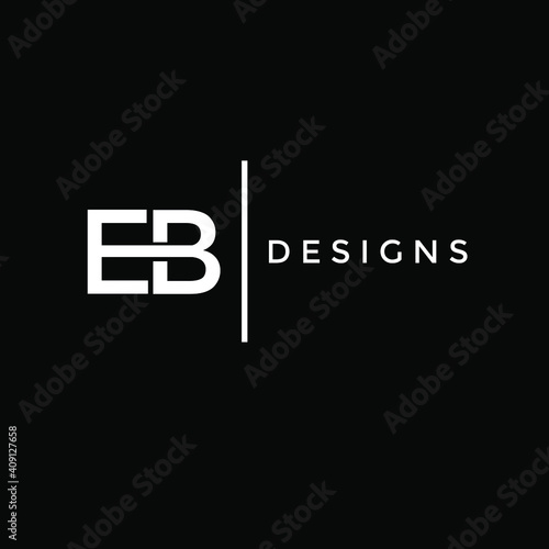 the letter eb. Simple logo design on black background