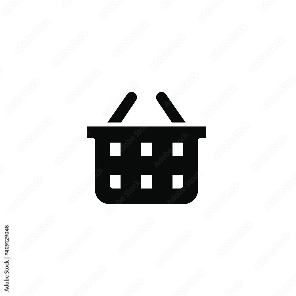 Fototapeta premium Shopping basket icon. Simple solid style for web template and app. Shop, cart, bag, store, online, purchase, buy, retail, vector illustration design on white background. EPS 10