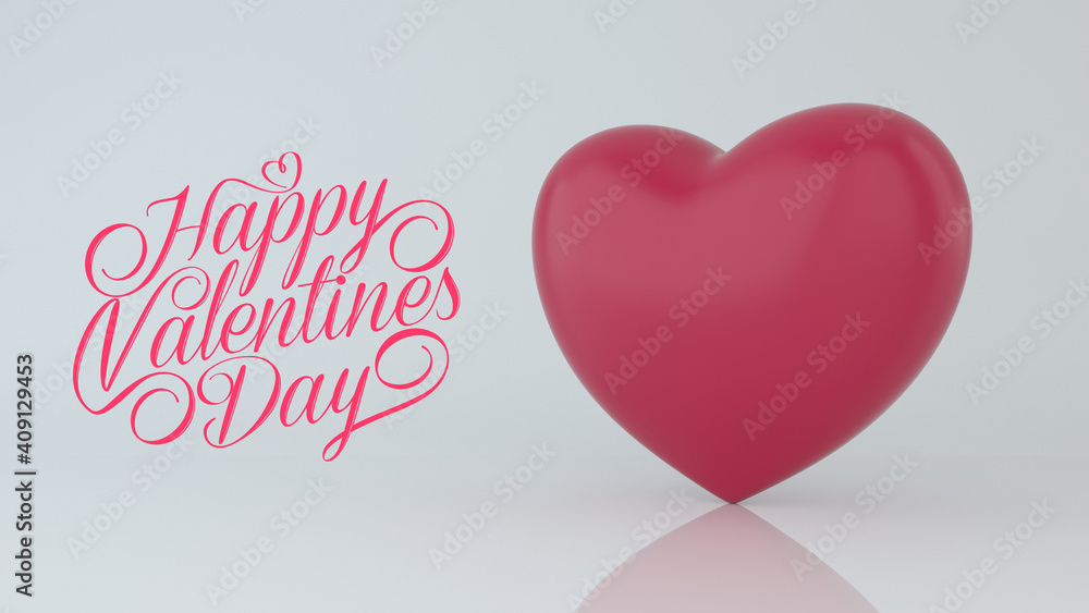 Red heart on white background. Abstract polygonal heart. Love symbol. Romantic background for Valentines day. Isolated on a white background. Banner or greeting card. 3d render illustration