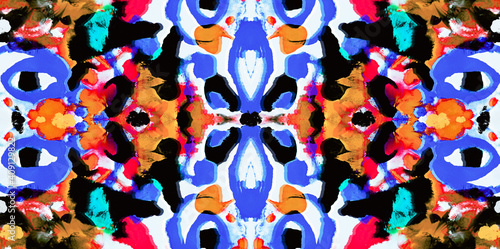 Abstract multicolor psychedelic reflection artistic background with creative splashes and shabby brush strokes effect.