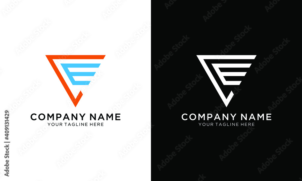 Abstract letter VE logo. This logo icon incorporate with abstract shape in the creative way. Abstract letter VE logo. This logo icon incorporate with abstract shape in the creative way.