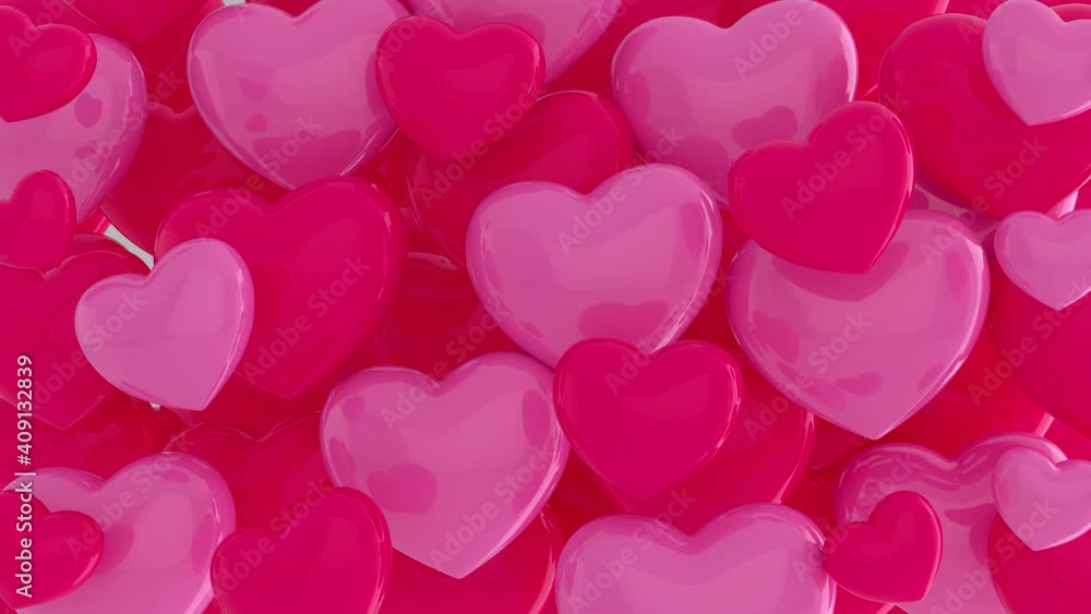 Pink hearts, symbol of love. Holiday greeting card for Valentine's Day with alpha channel. Many pink hearts. Infinite hearts background. Love, passion and Valentine Day. Transition. 3d animation of 4K Pink hearts, symbol of love. Holiday greeting card for Valentine's Day with alpha channel. Many pink hearts. Infinite hearts background. Love, passion and Valentine Day. Transition. 3d animation of 4K