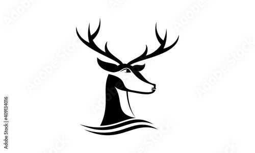 Deer head vector logo design