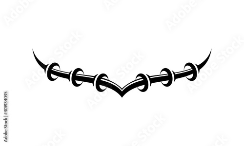 Deer horn with rings illustration vector design