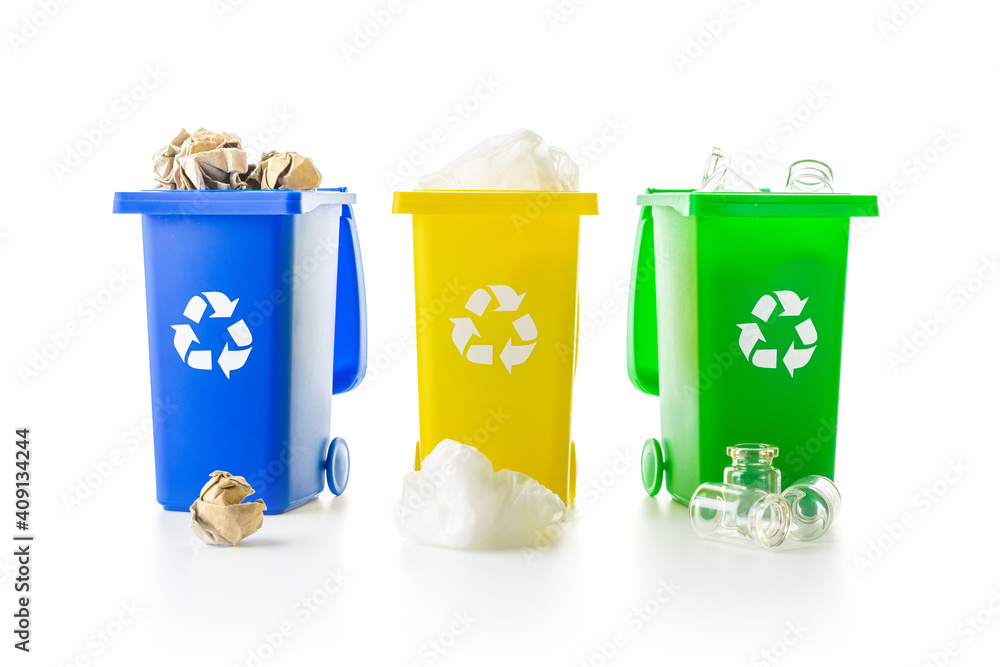 Recycling icon. Bin container for disposal garbage waste and save ...