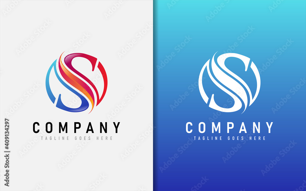 Abstract Initial Letter S Inside Circle Logo Design. Abstract Initial Letter S Inside Circle Logo Design.