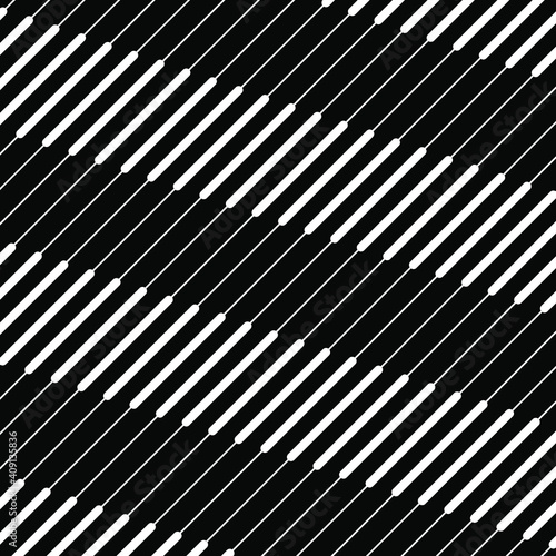 White diagonal stripes. Vector pattern. Geometric art. Black background. Modern stylish texture. Design element for web  prints  template and textile pattern