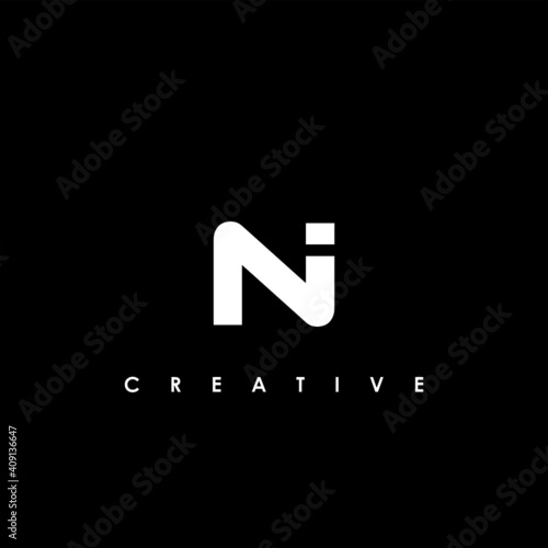NI Letter Initial Logo Design Template Vector Illustration