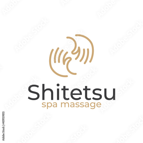 Shitetsu, spa massage logo template 