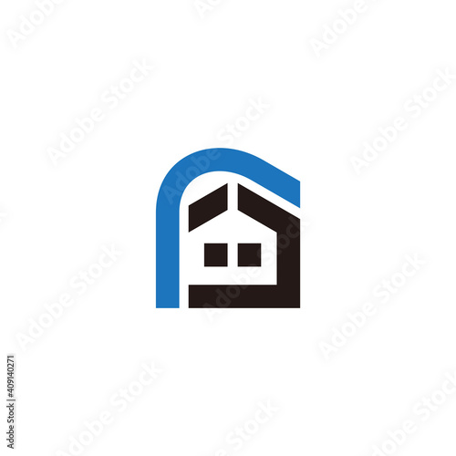abstract r rain water home protection symbol logo vector