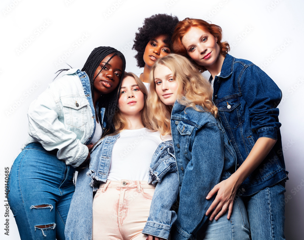diverse multi nation girls group, teenage friends company cheerful having fun, happy smiling, cute posing isolated on white background, lifestyle people concept, african-american, asian and caucasian diverse multi nation girls group, teenage friends company cheerful having fun, happy smiling, cute posing isolated on white background, lifestyle people concept, african-american, asian and caucasian
