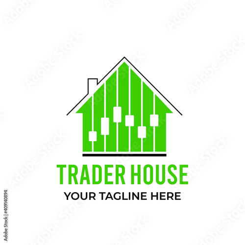 Home and Chart. Trade House logo design for company and website