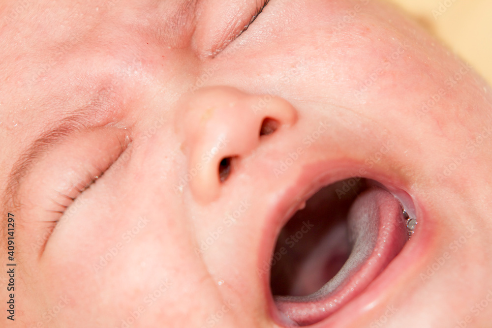 Fototapeta premium Baby Crying Loud Close Up
