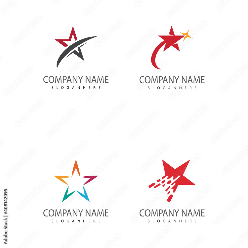 Obraz premium Set Star logo template vector icon illustration design