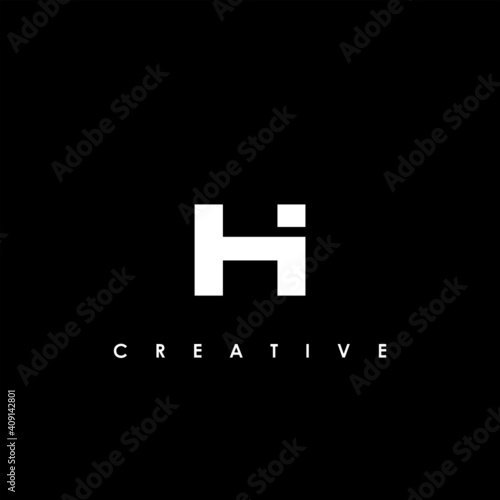 HI Letter Initial Logo Design Template Vector Illustration