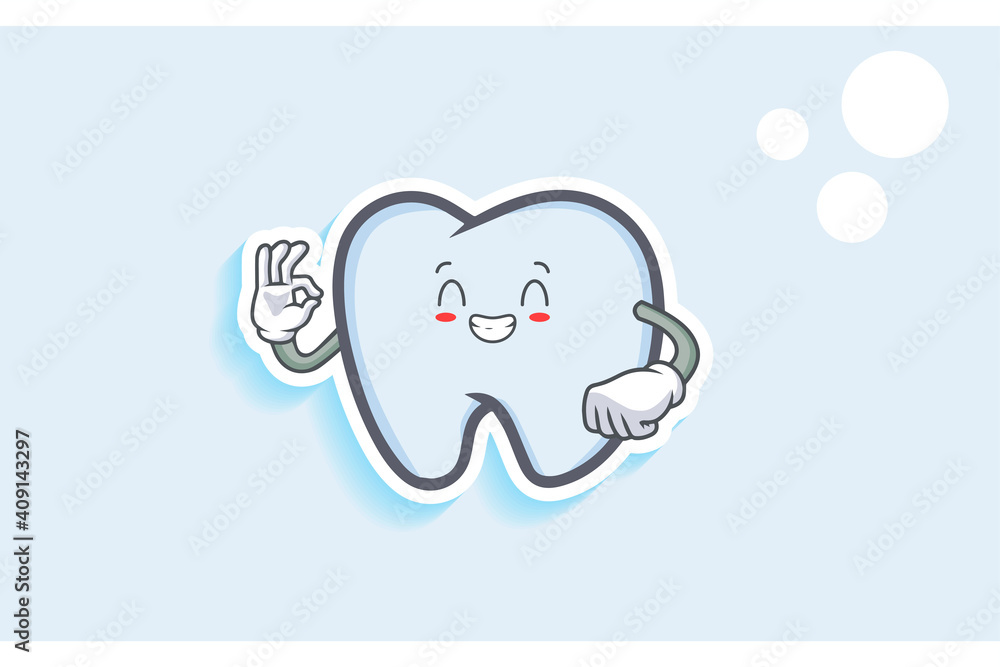 CONTENT, HAPPY , GRIN SMILE, cheerful Face Emotion. Nice Hand Gesture. Tooth Cartoon Drawing Mascot Illustration. CONTENT, HAPPY , GRIN SMILE, cheerful Face Emotion. Nice Hand Gesture. Tooth Cartoon Drawing Mascot Illustration.