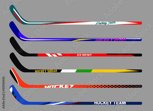 ice hockey stick template vector kit