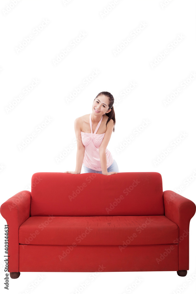 Oriental fashion female and sofa Oriental fashion female and sofa