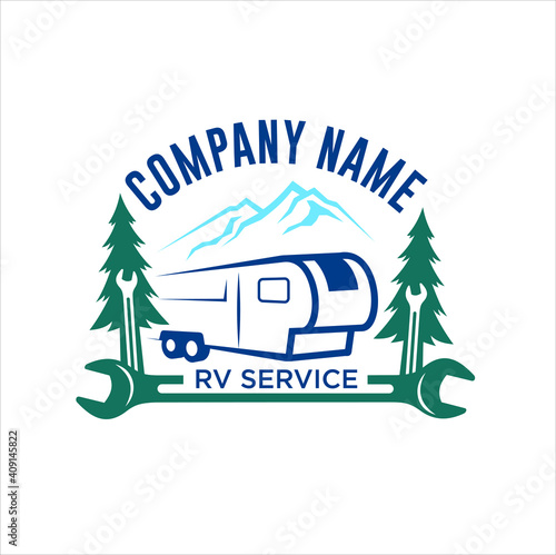 logo template for RV service, RV repair, RV maintenance and other.