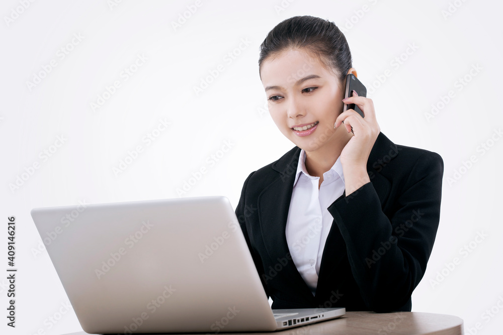 Oriental fashion business woman using computer Oriental fashion business woman using computer