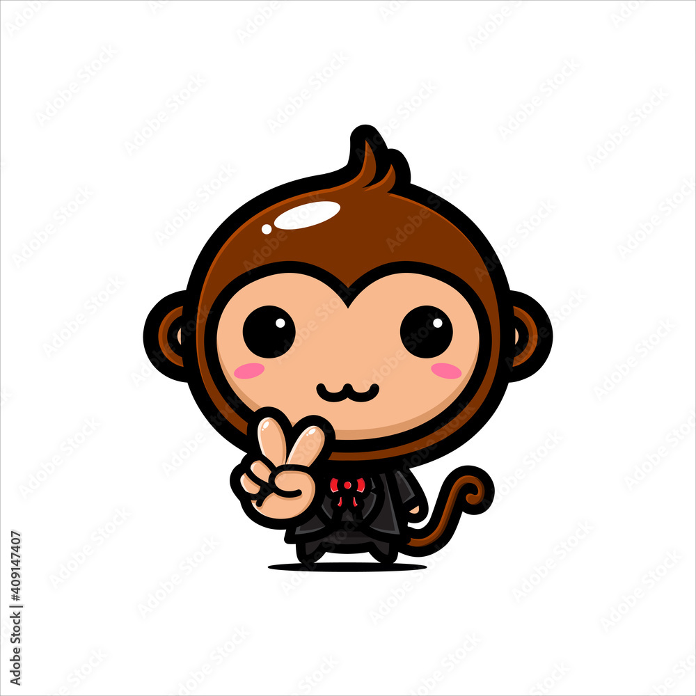 Fototapeta premium cute monkey vector design