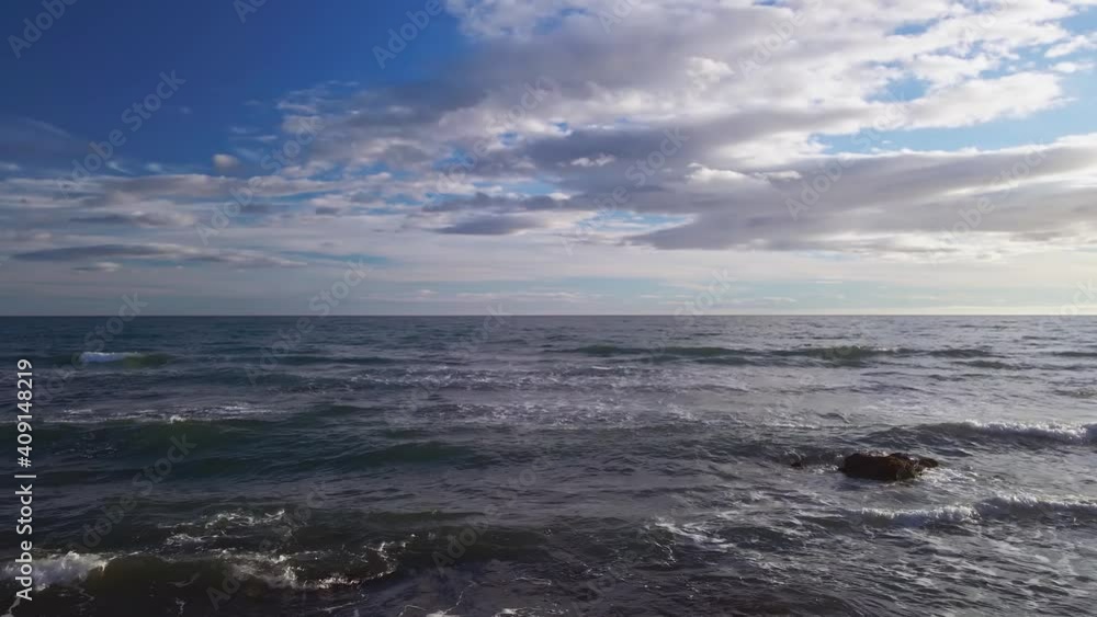 Elevated view of ocean waves in slow motion Elevated view of ocean waves in slow motion