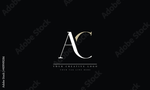 AC, CA, A, C abstract vector logo monogram template