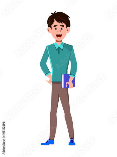 Businessman holding a book