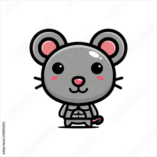 cute mouse character vector design has a stocky body