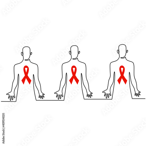 Man with cancer ribbon one ...