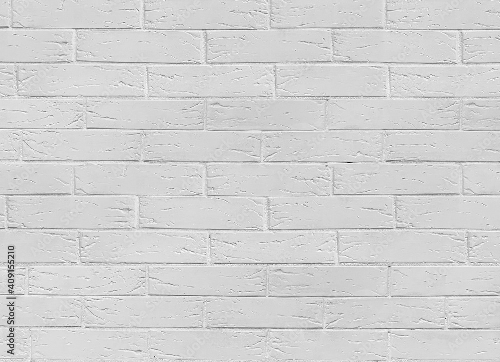 Fototapeta premium a clear example of a crooked brick, white brick abstract background, light brick with veins