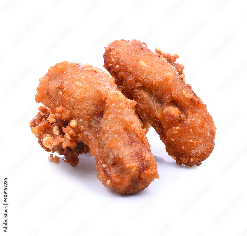 deep-fried sliced banana isolate on white background deep-fried sliced banana isolate on white background