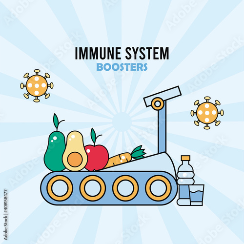 inmune system booster machine sport and healthy food