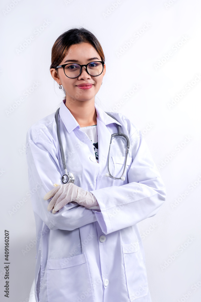 portrait smiling young nurse woman wearing uniform and stethoscope standing over gray background portrait smiling young nurse woman wearing uniform and stethoscope standing over gray background